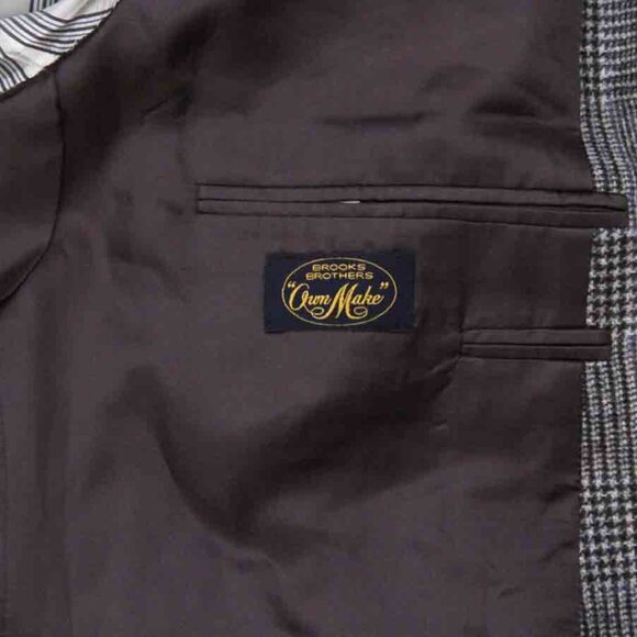 Brooks Brothers Own Make Gray Thick Wool Flannel Winter Suit Plaid Size 50R - Picture 5 of 8